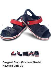 Крокси дитячі/Crocs Crocband Sandal Kids, NAVY/RED