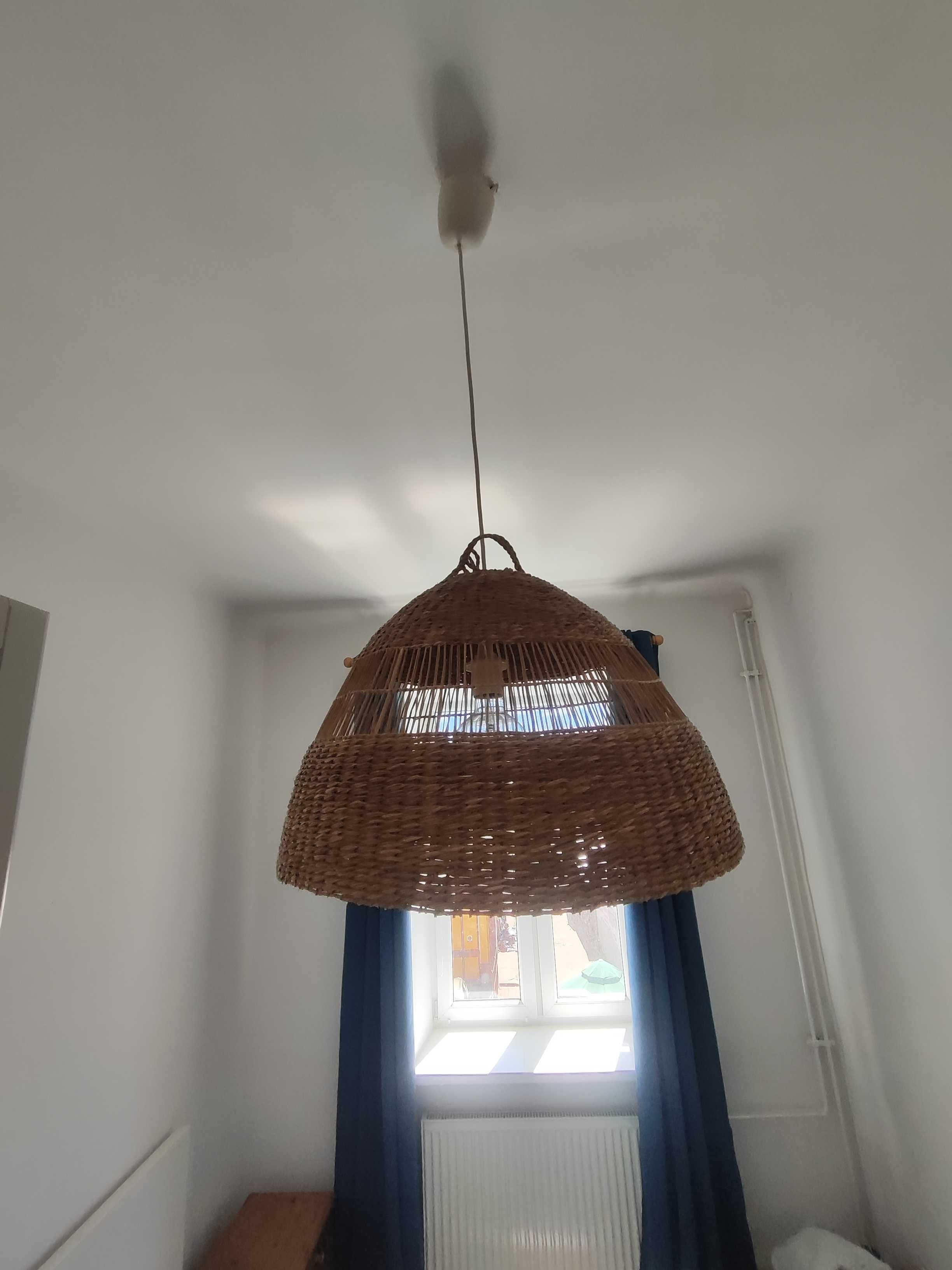 Żyrandol wiklinowy duzy