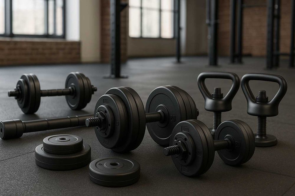 Nowe Hantle Regulowane 40kg Zestaw Hantli 2x20kg Gryf Kettle+Sztanga