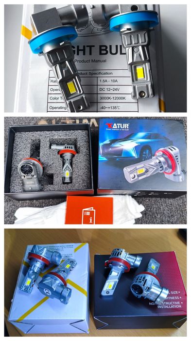 Комплект из 2 шт Led ламп цоколь   H8/Н9/H11/H16