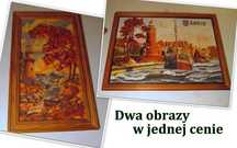 Obraz pamiątka z Kołobrzegu wykonany z bursztynu Latarnia morska