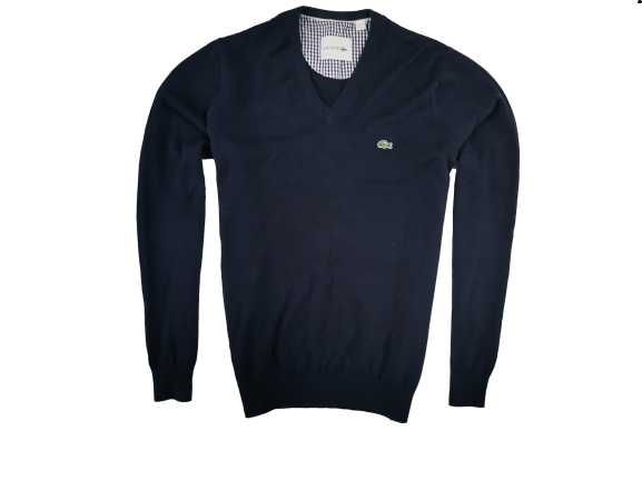 LACOSTE Sweter Męski V_Neck Bawełniany S