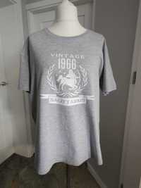 T-shirt męski szary, nadruk Vintage 1966 Saggitarius, Strzelec, 3XL