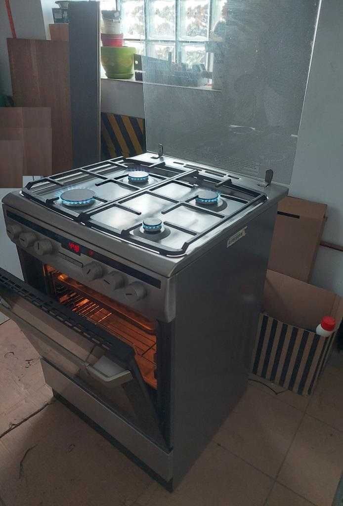 OKAZJA Kuchnia AMICA gazowo-elektryczna 60cm LCD INOX BDB Stan Gratis!