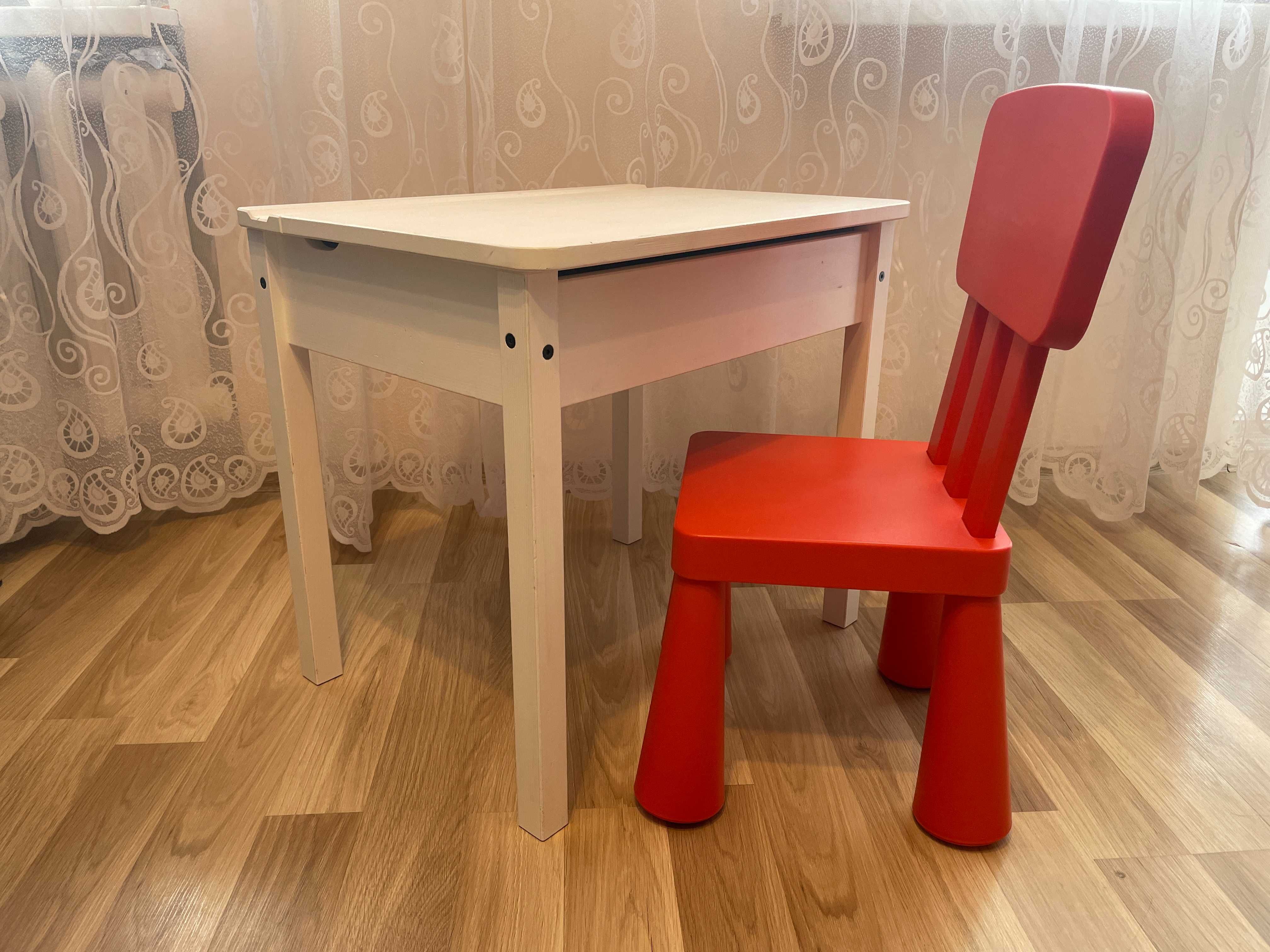 Biurko Sundvik i krzesło Mammut Ikea