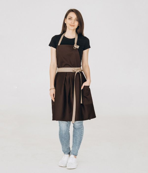 Фартух сукня Vsetex Vanilla Коричневий | Фартухи від виробника