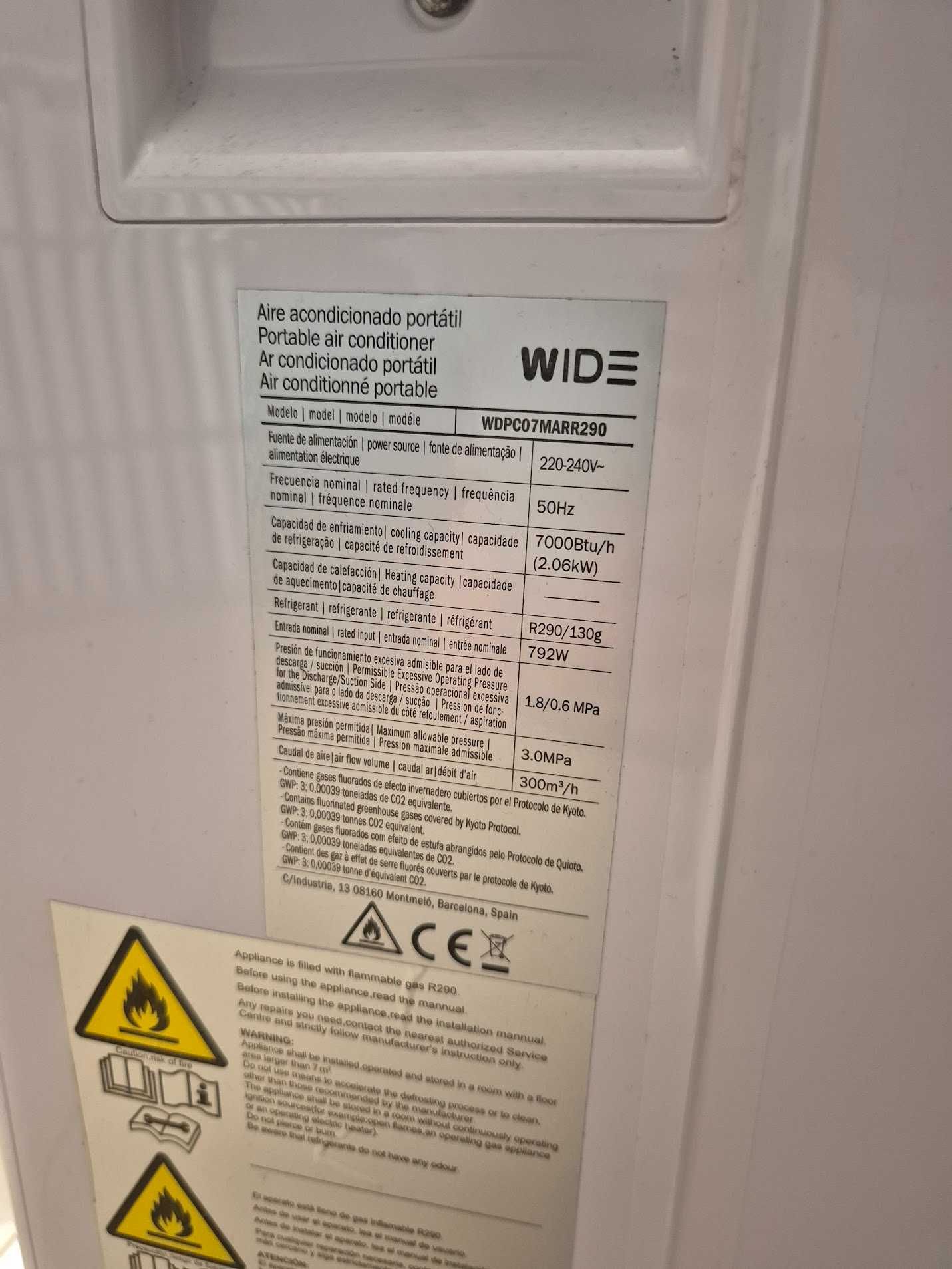 Ar condicionado portátil WIDE (2 máquinas)