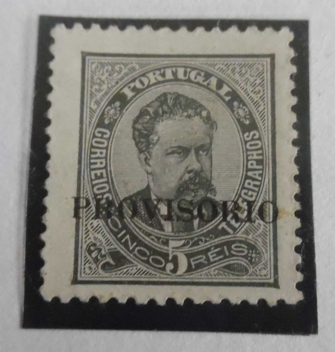 Selos Portugal 1892- D. Luís "PROVISÒRIO" AF. nº 80 NOVO c/ Charneira