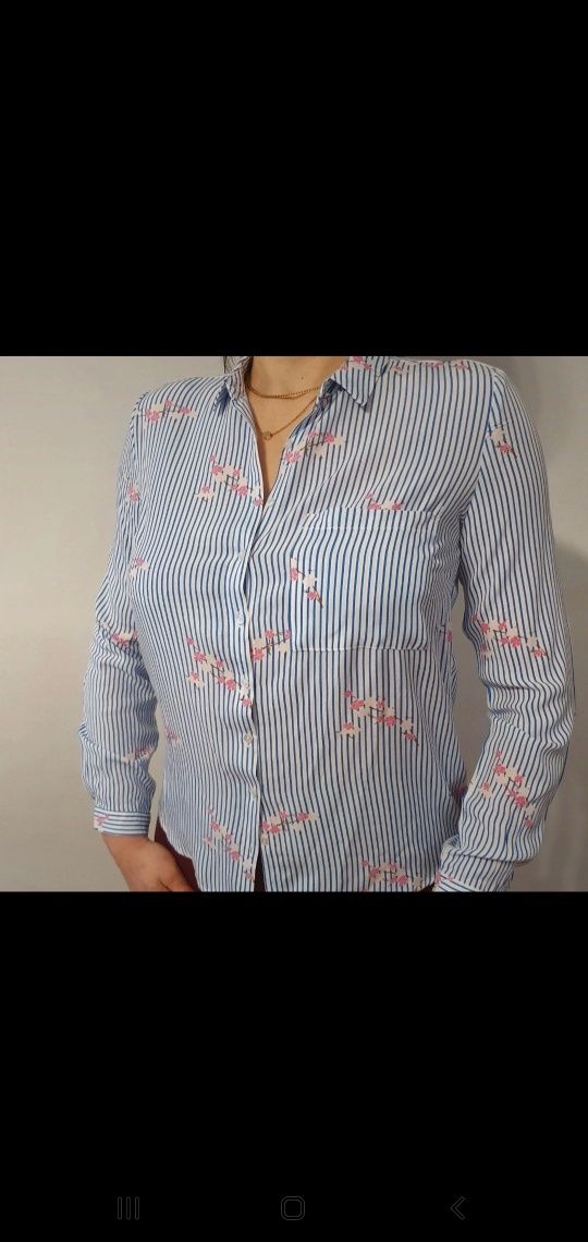 Koszula w paski z kwiatuszkami, r. XL