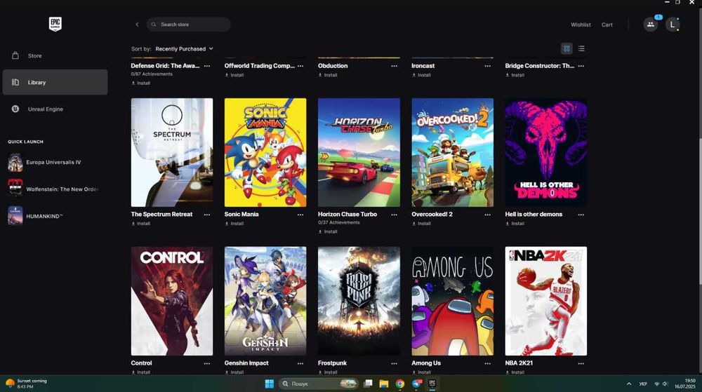 Особистий Аккаунт Epic Games 155 Ігр | GTA 5, Control, Ведьмак 3, інші
