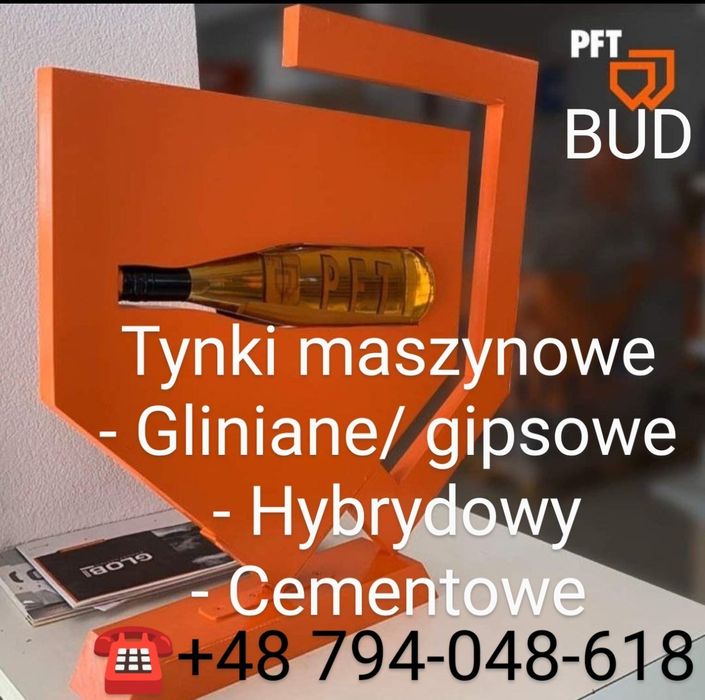 Tynki maszynowe GLINIANE/ Gipsowe/ Cementowe/Hybrydowy