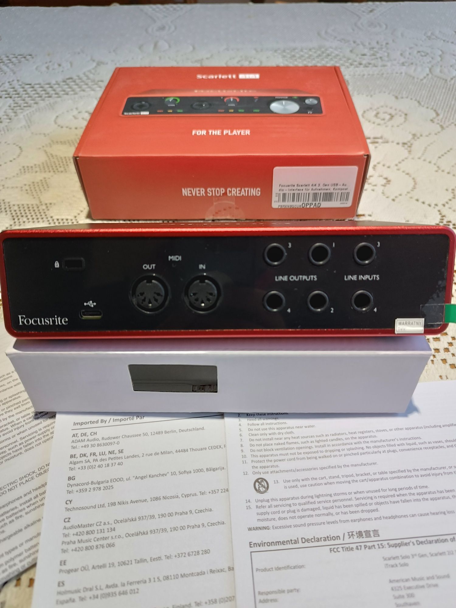 Focusrite Scarlett 4i4 3th gen. Interfejs audio jak nowy