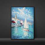 Plakat Żaglówki Impresjonizm do lazienki, przedpokoju - 30x40cm