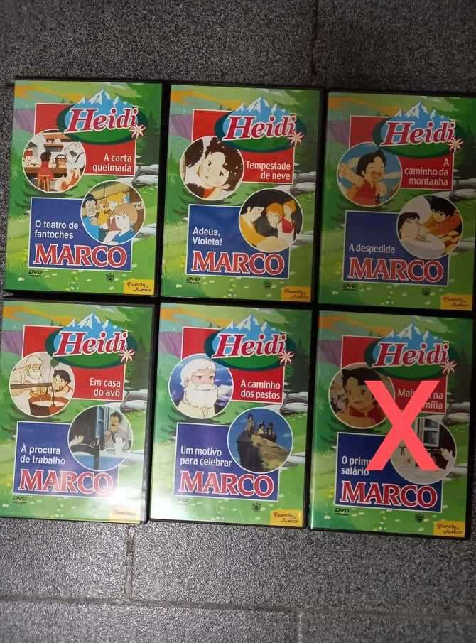 5 DVD da série ''Heidi e Marco''