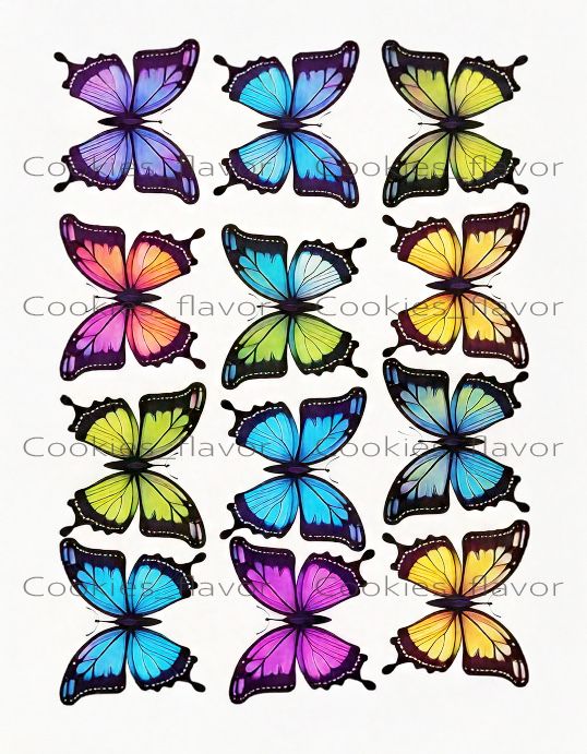 Харчовий друк, цукровий друк, вафельні картинки, метелики на торт