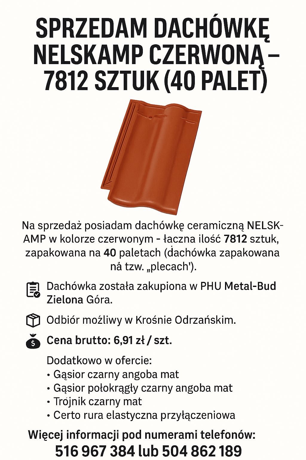 Dachówka Czerwona Nelskamp