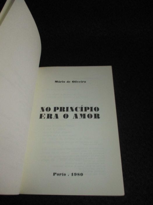Livro No Princípio Era o Amor Mário de Oliveira