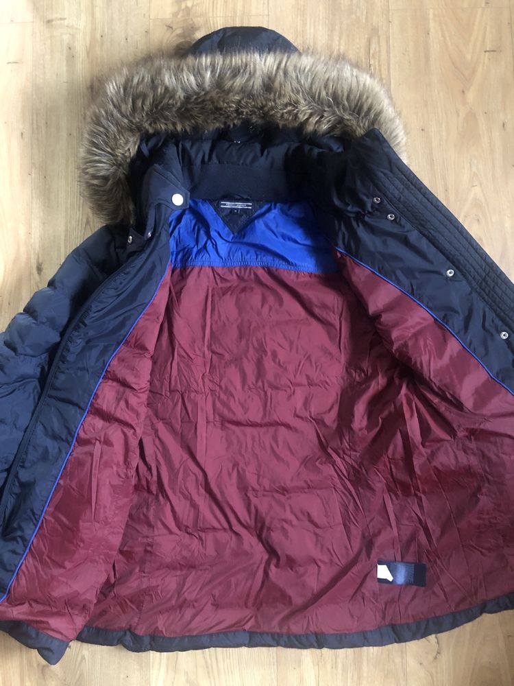 Kurtka damska zimowa, Tommy Hilfiger, granatowa, ciepła