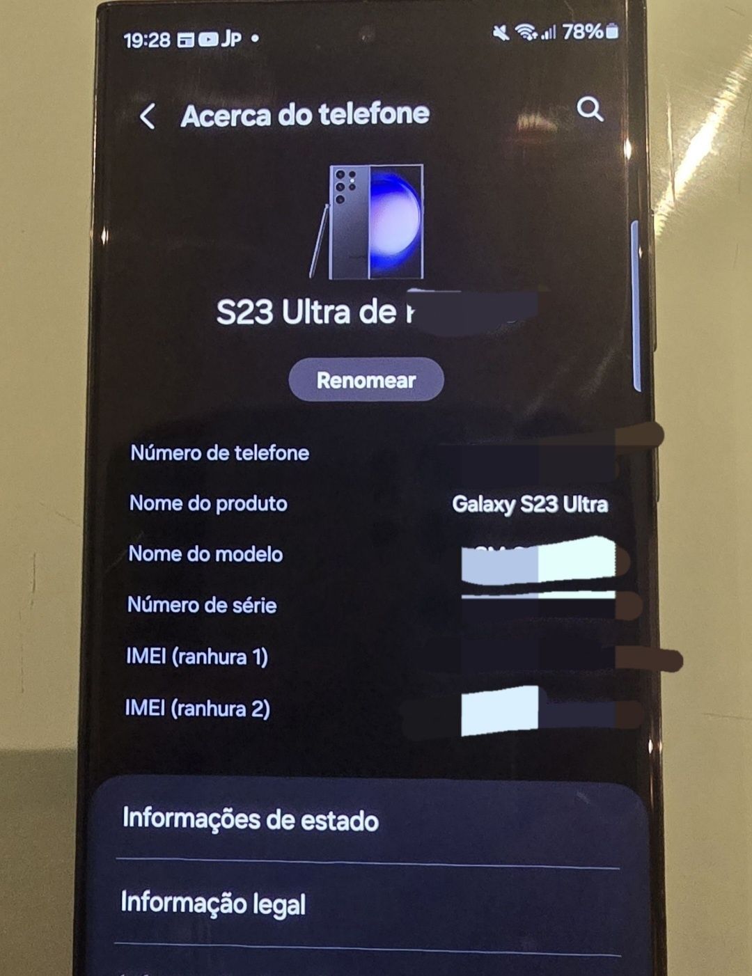 Como novo Samsung S23 ultra