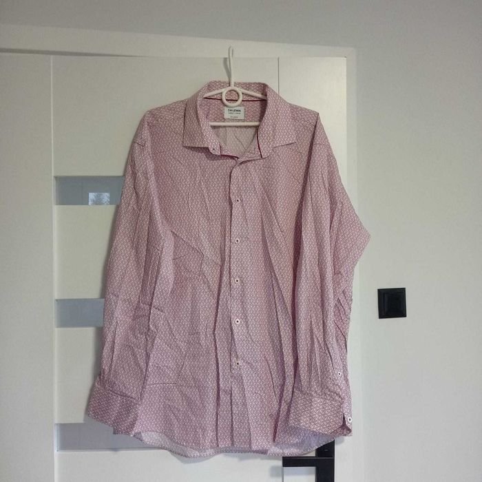 Koszula elegancka we wzór z długim rękawem męska duży rozmiar