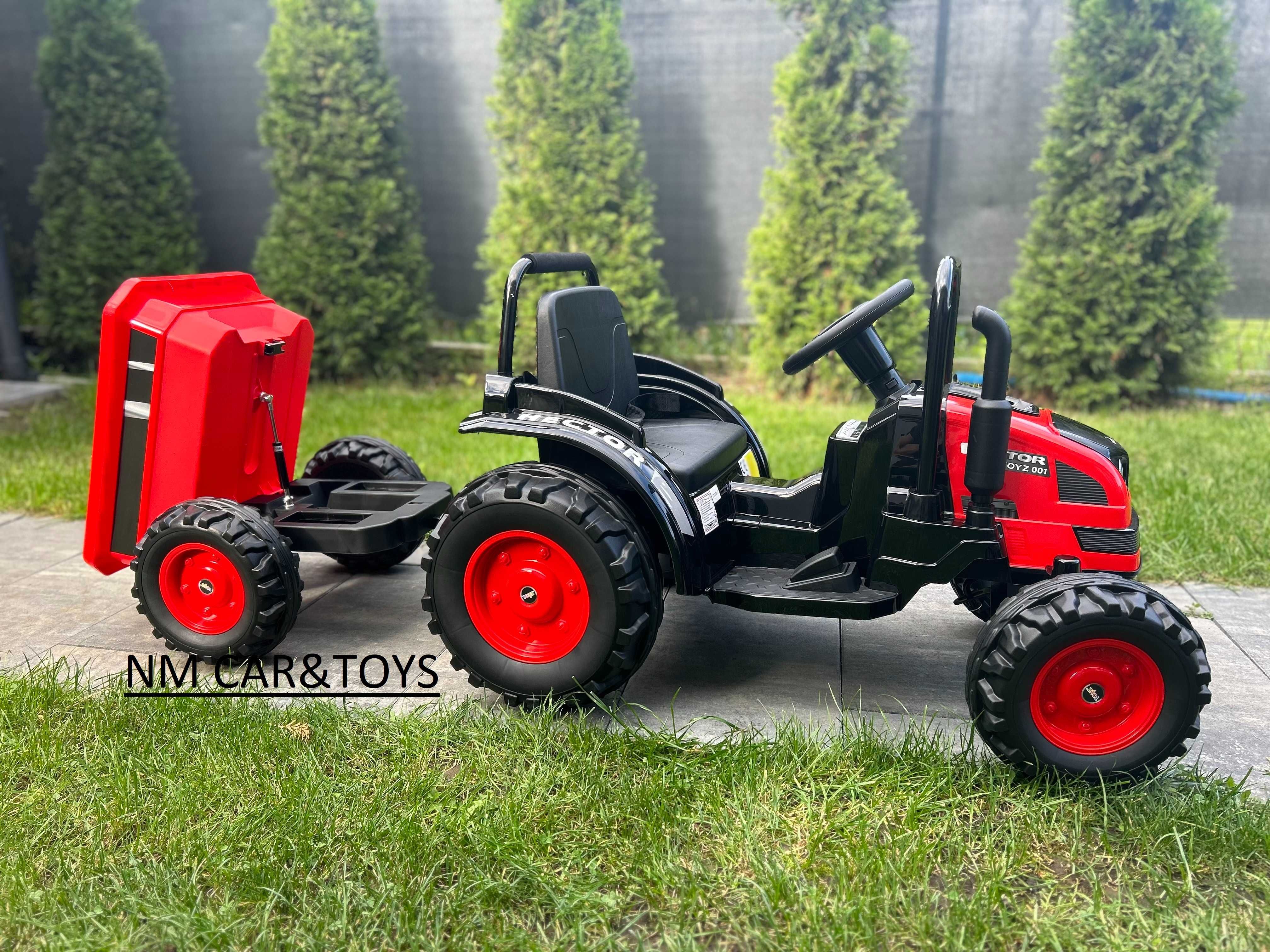 DUŻY TRAKTOR HECTOR Ciągnik Auto na akumulator Pojazd Przyczepka