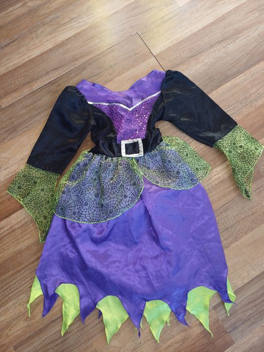 Przebranie halloween 110 116 czarownica 5 6 wróżka bal baba Jaga