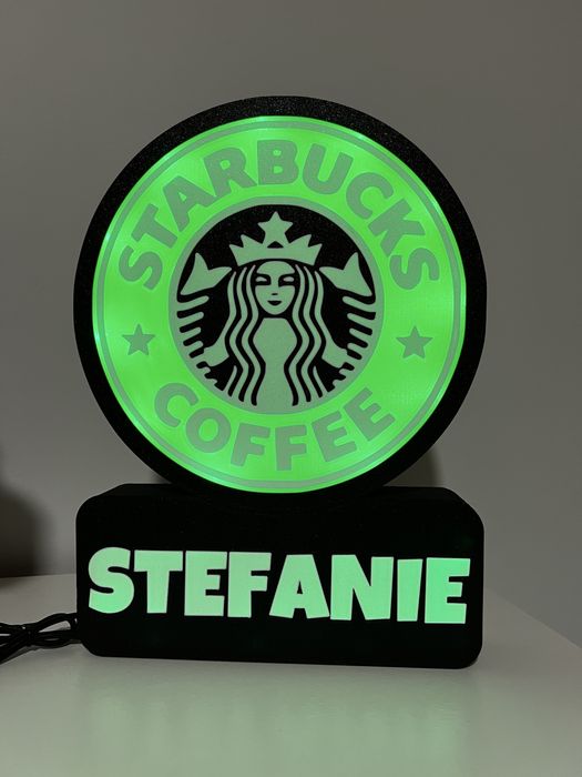 Luminaria Starbucks personalizada com nome