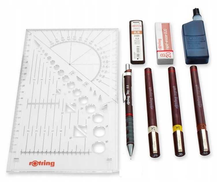 Zestaw rapidografów rOtring Isograph Combi College 0.25/0.35/0.50