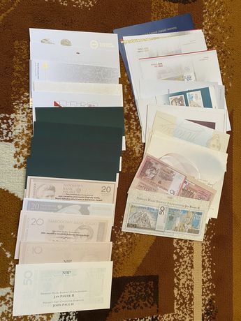 Pełny komplet banknotów kolekcjonerskich NBP 14 sztuk