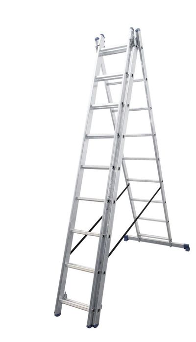 12)) ПРОДАЮ Алюмінієву трисекційну драбину 3×9 сходинок