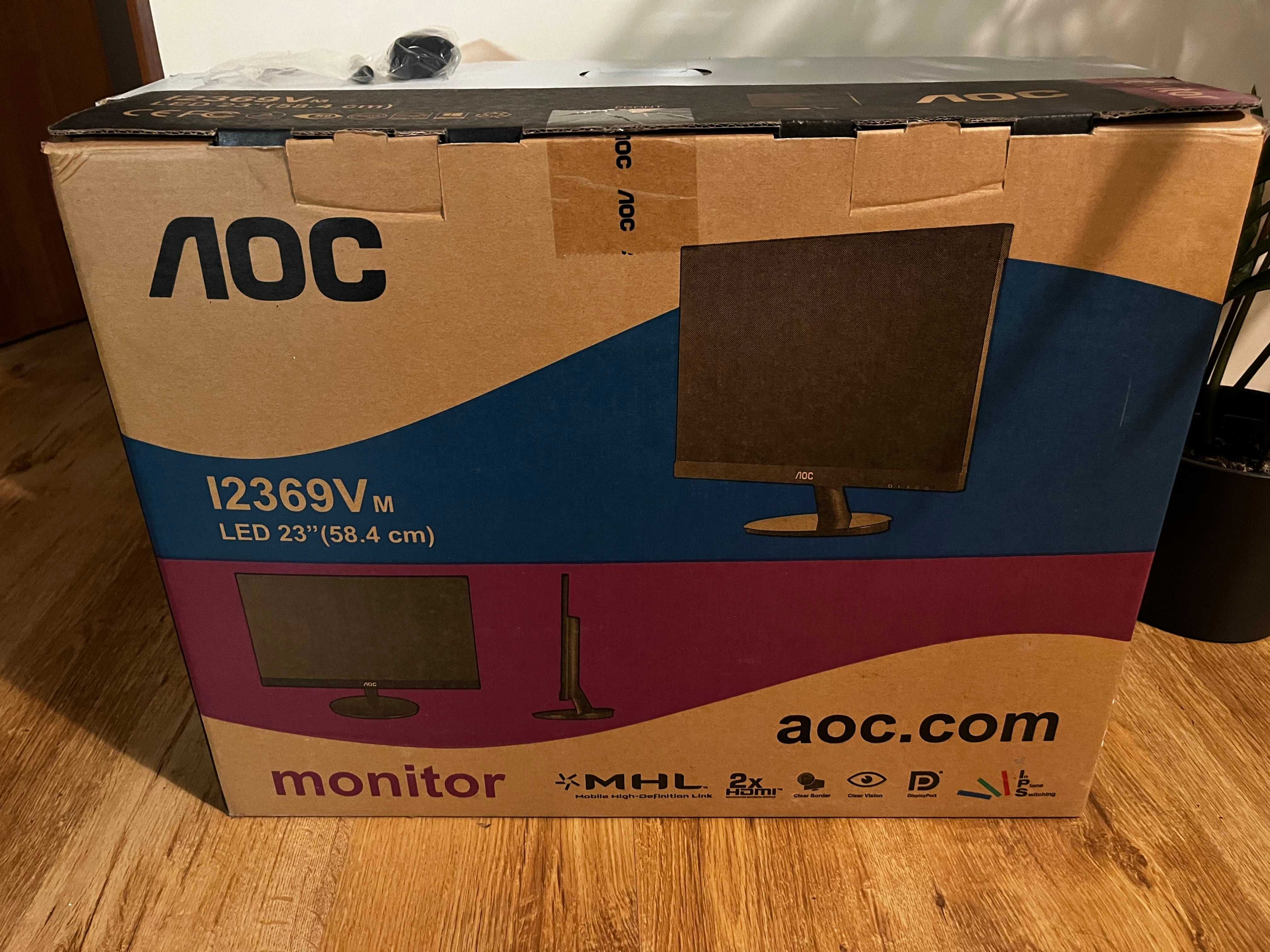 Monitor 23'' AOC i2369VM FullHD karton nóżka kable