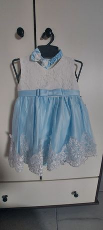 Sukienka Biało-błękitna