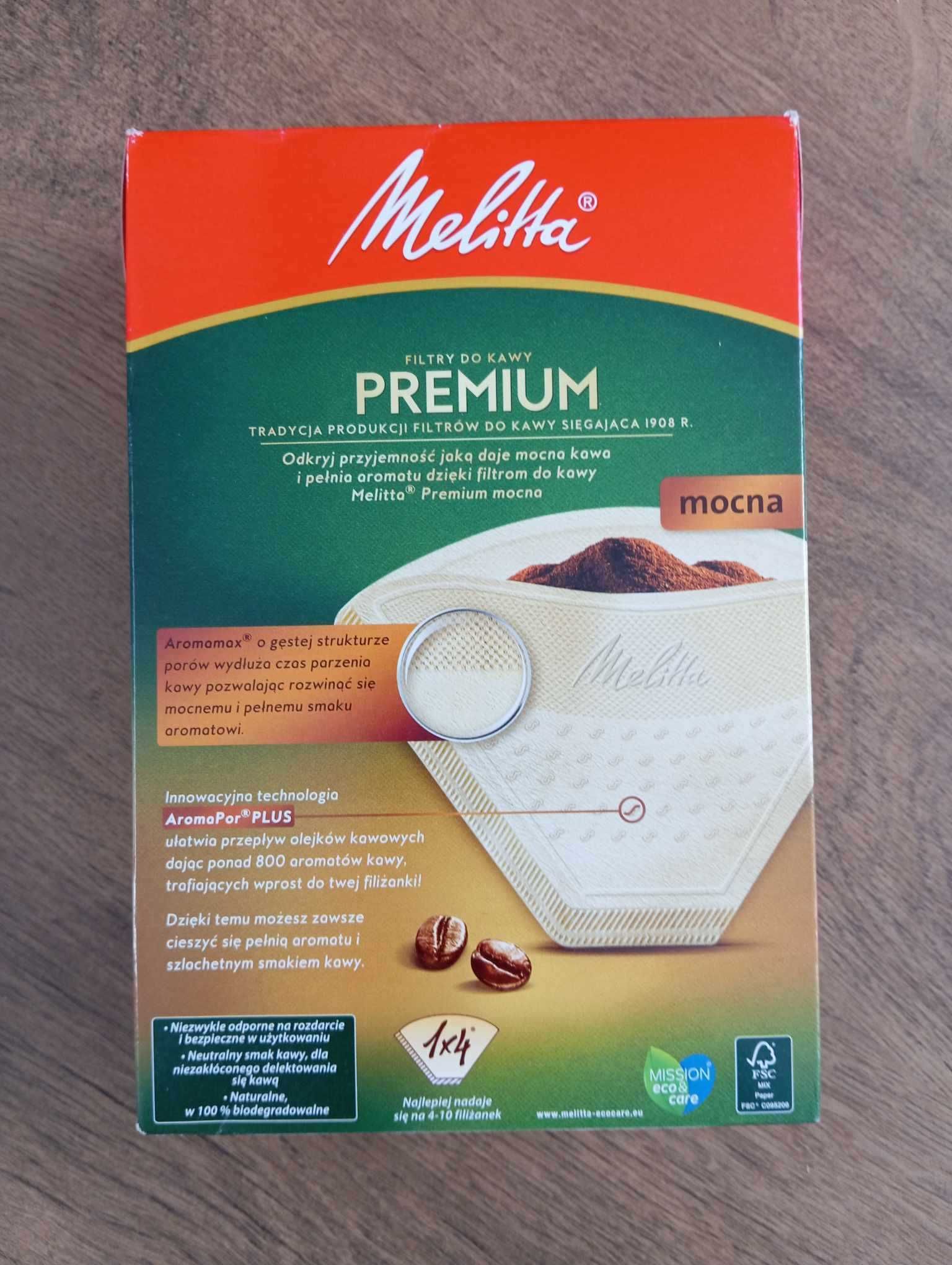 Papierowe filtry do kawy premium marki Melitta - 80 sztuk - Rozmiar 4