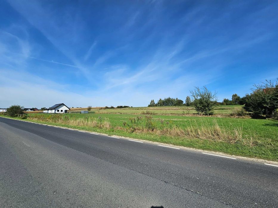 działka przy głównej drodze- budowlana- szer.80m usługowo- mieszkalna