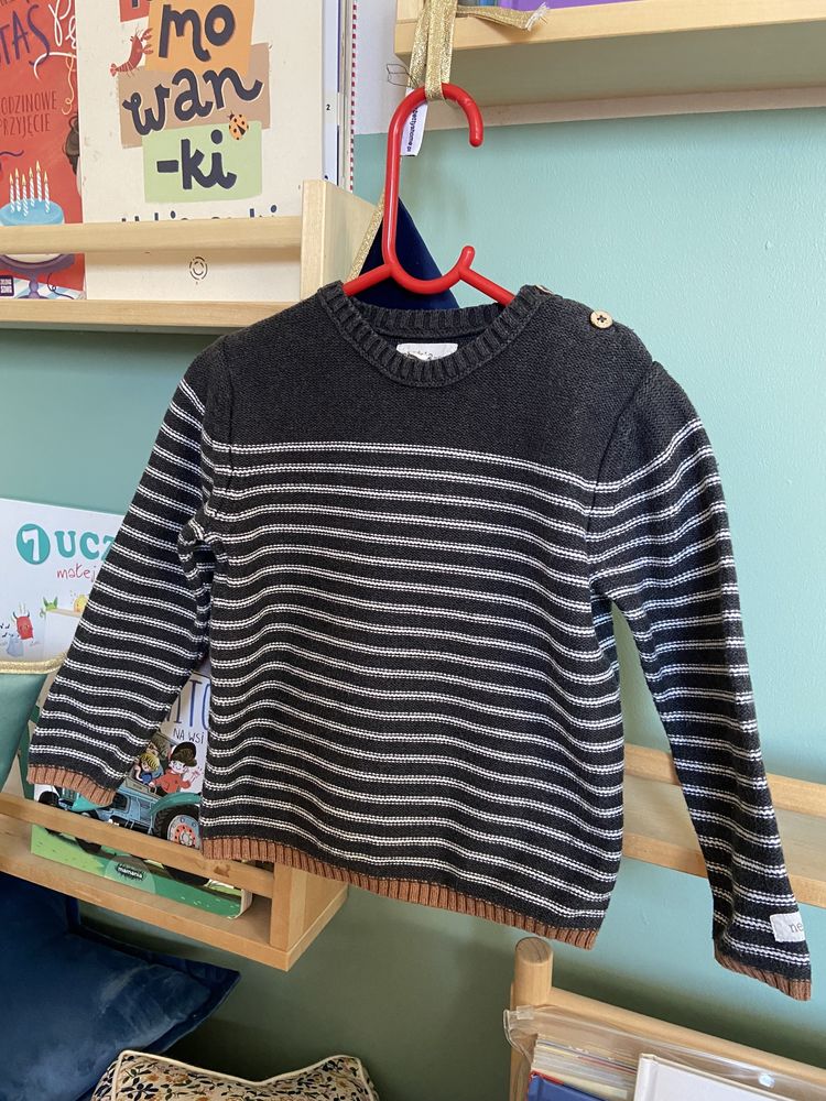 Bawełniany sweter dla chłopca w paski 98 newbie