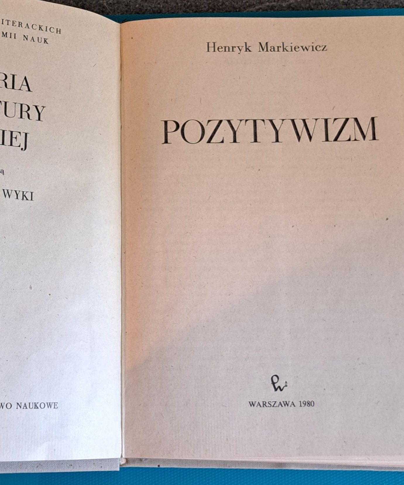 Ksiazka Pozytywizm  ..