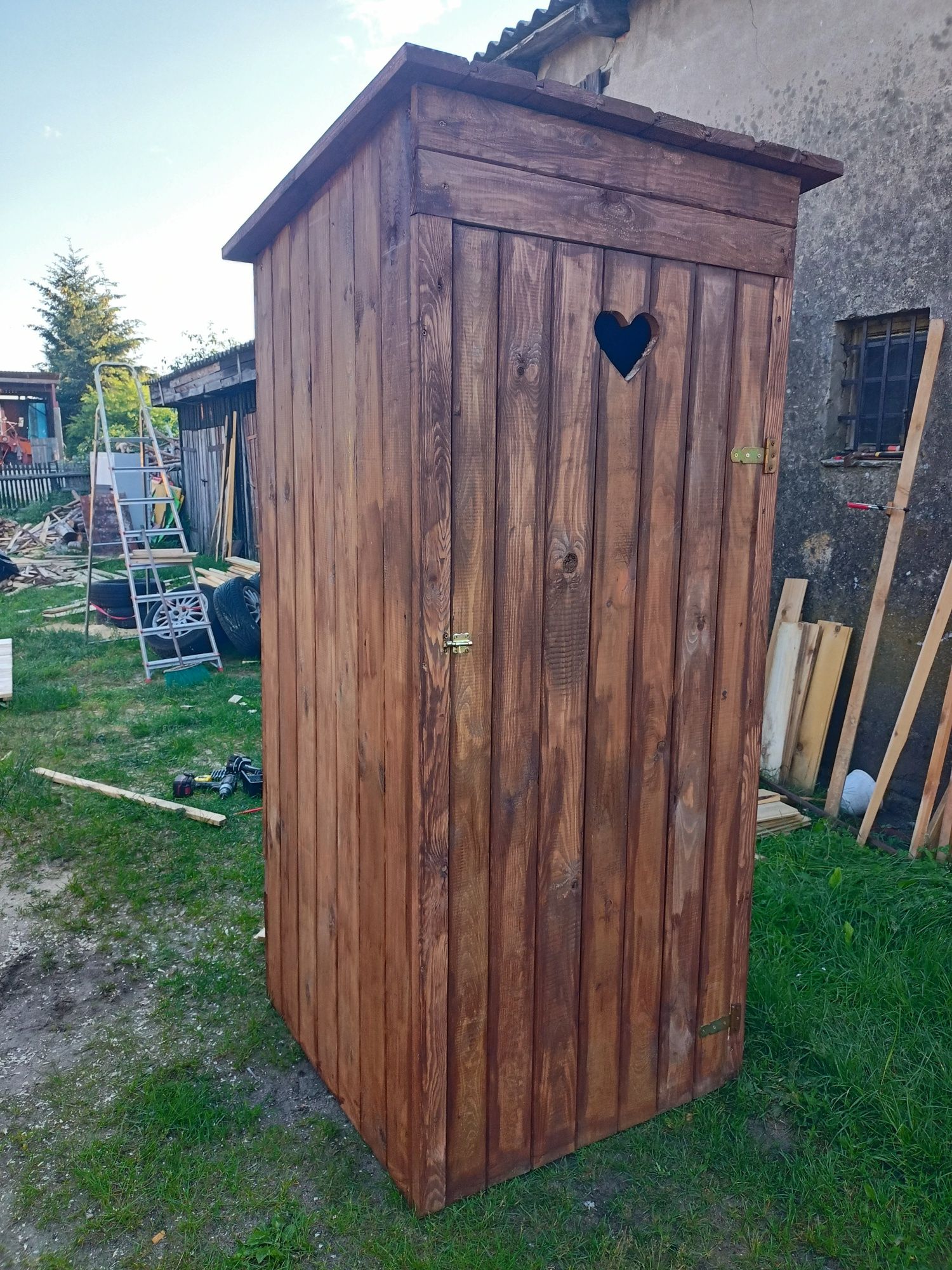 Wychodek drewniany kibel WC na budowę lub działkę slawojka latryna