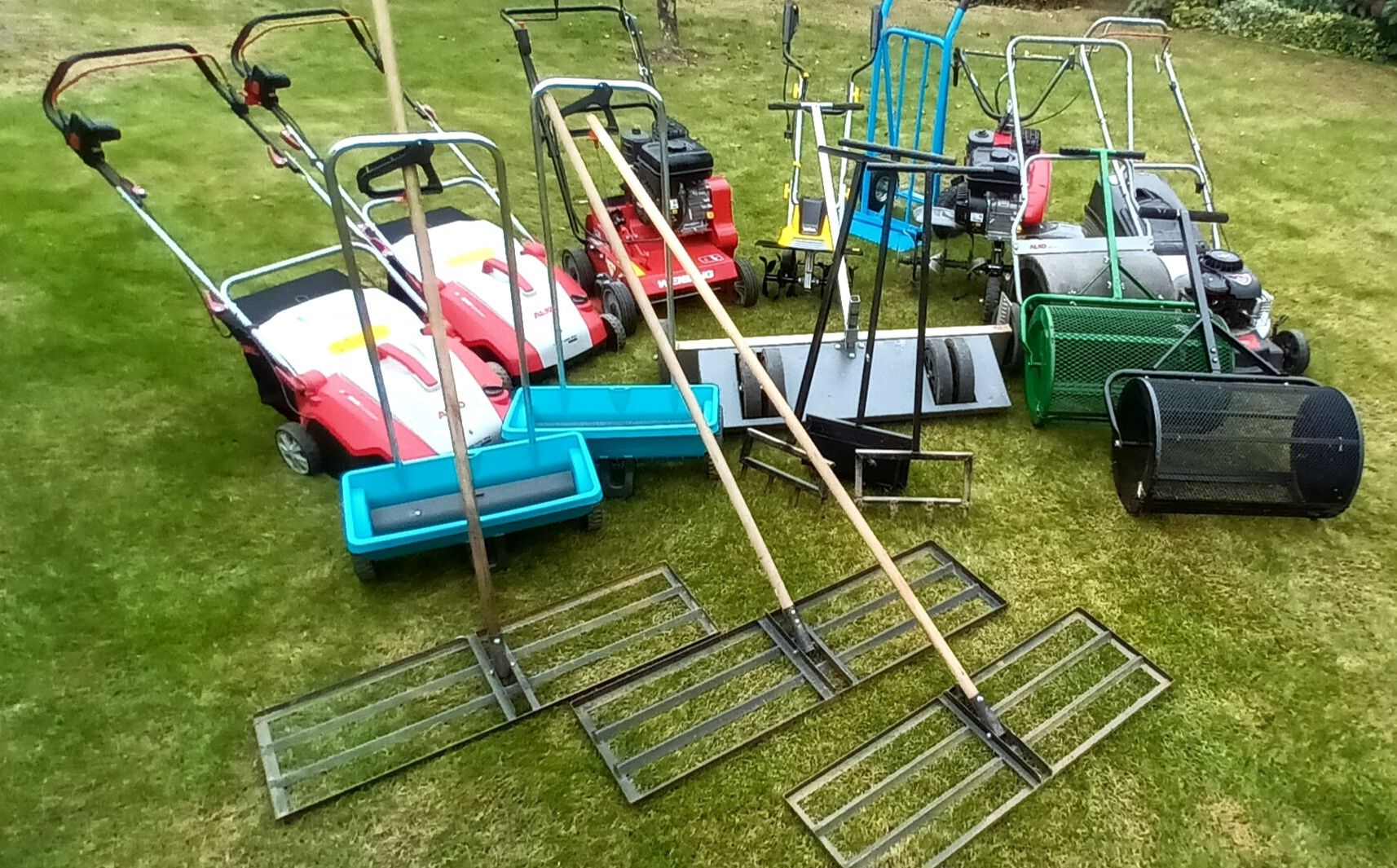 Walec + siewnik, posypywarka, aerator,osuszacz,niwelator, myjka.