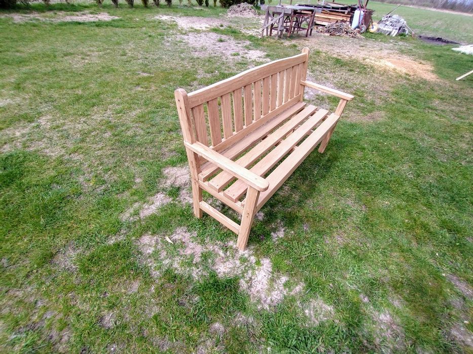 Ławka ogrodowa   lite drewno dębowe