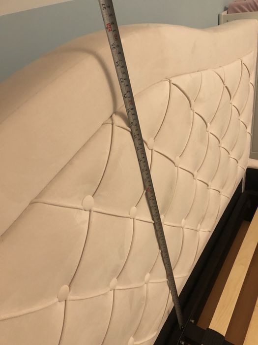 Łóżko tapicerowane 160x200 jak nowe glamour kremowe