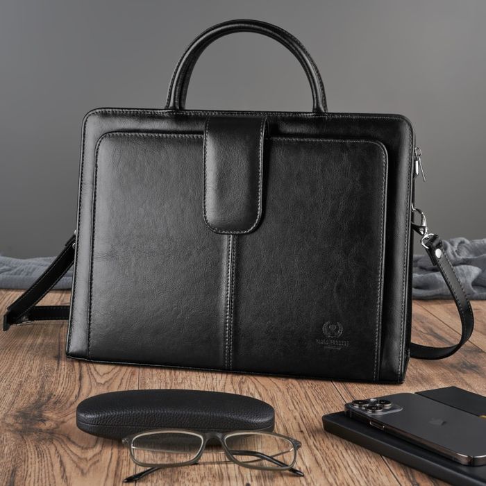 Czarna teczka aktówka damska Paolo Peruzzi Bergamo 168BY-BL