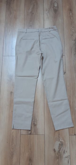 Spodnia Zara Basic beżowe rozmiar 36 z wiskozą