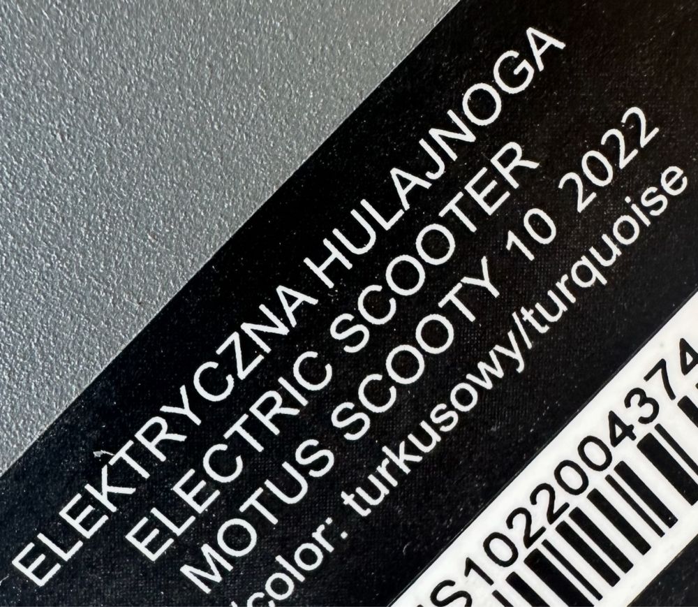 Hulajnoga Elektryczna Motus Scooty 10 2022 stan bdb z ładowarką.