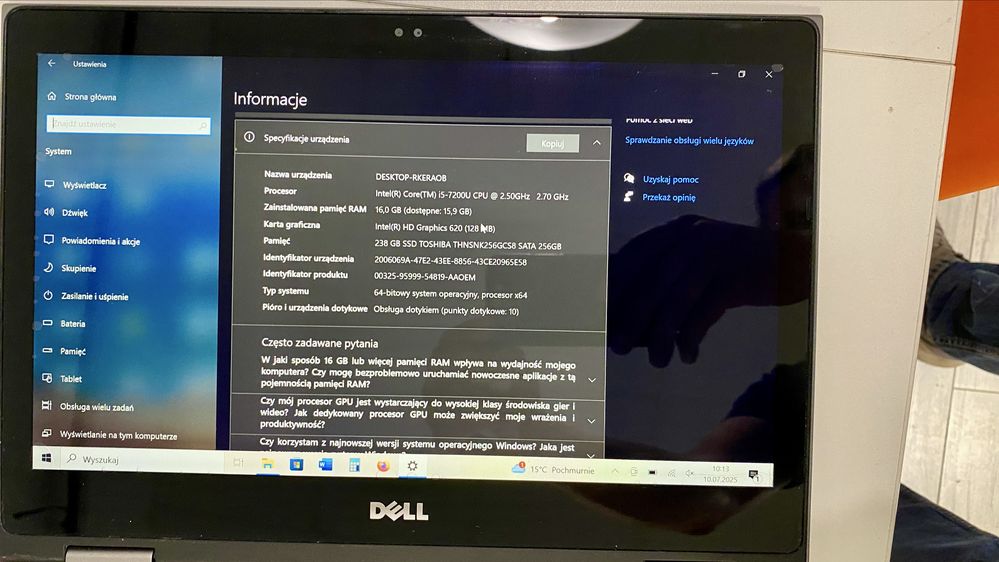 Laptop Dell Inspiron 13 5000 Series P69G I5 16GB 256SSD
