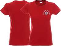 Koszulka ratownicza czerwona damska odblaskowa Funkcyjna - nadruk przó