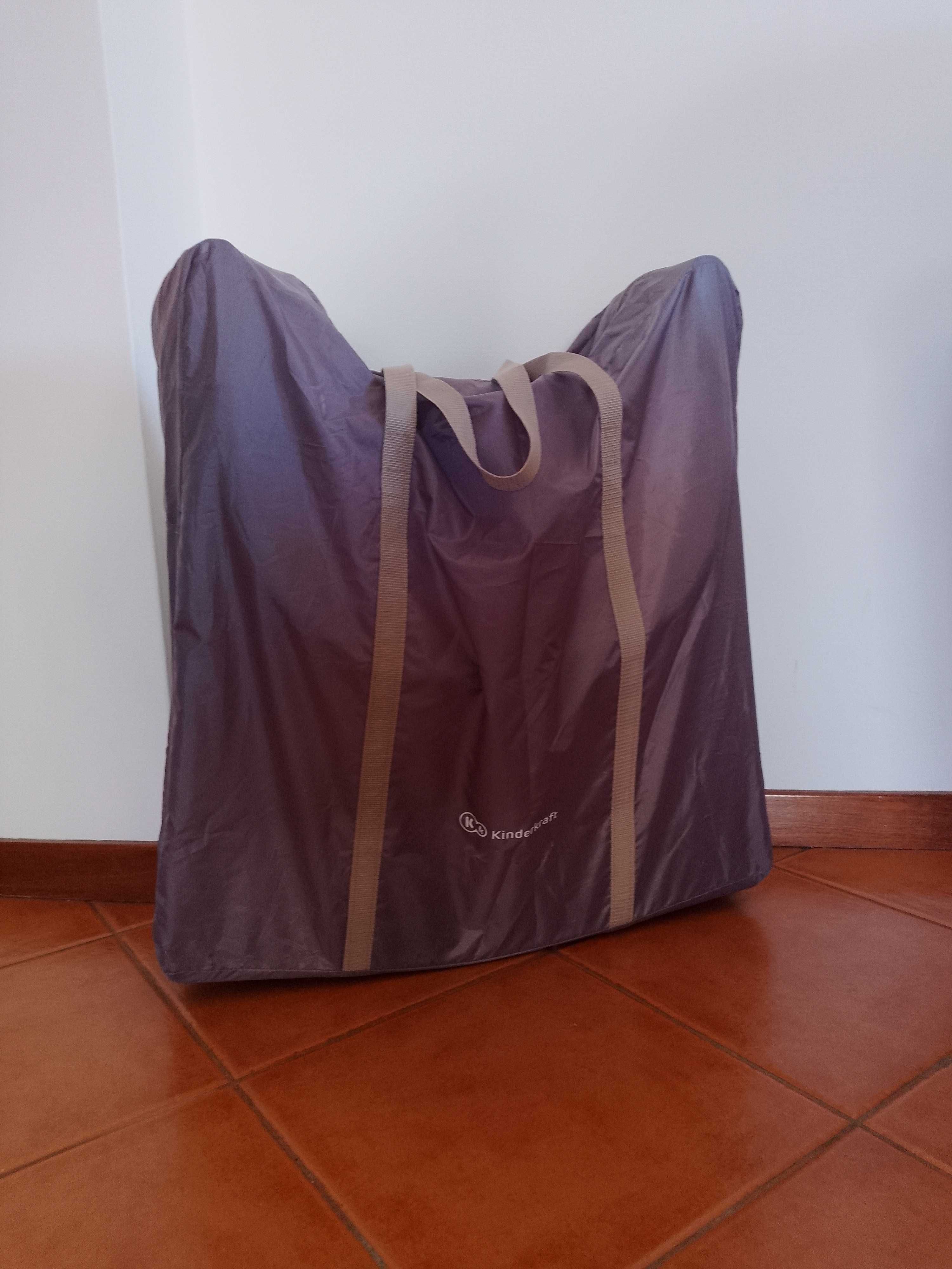 Berço portatil kinderkraft bebê cinzento