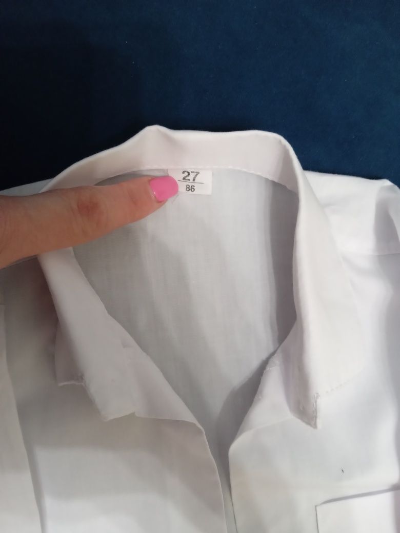 Biała koszula długi rękaw r. 86