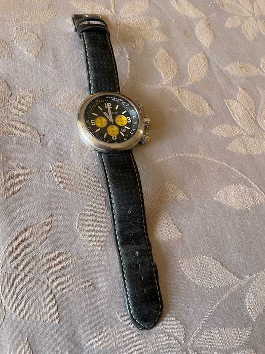 Relógio PAUL VERSAN | Cronógrafo & Bracelete Pele | Elegante