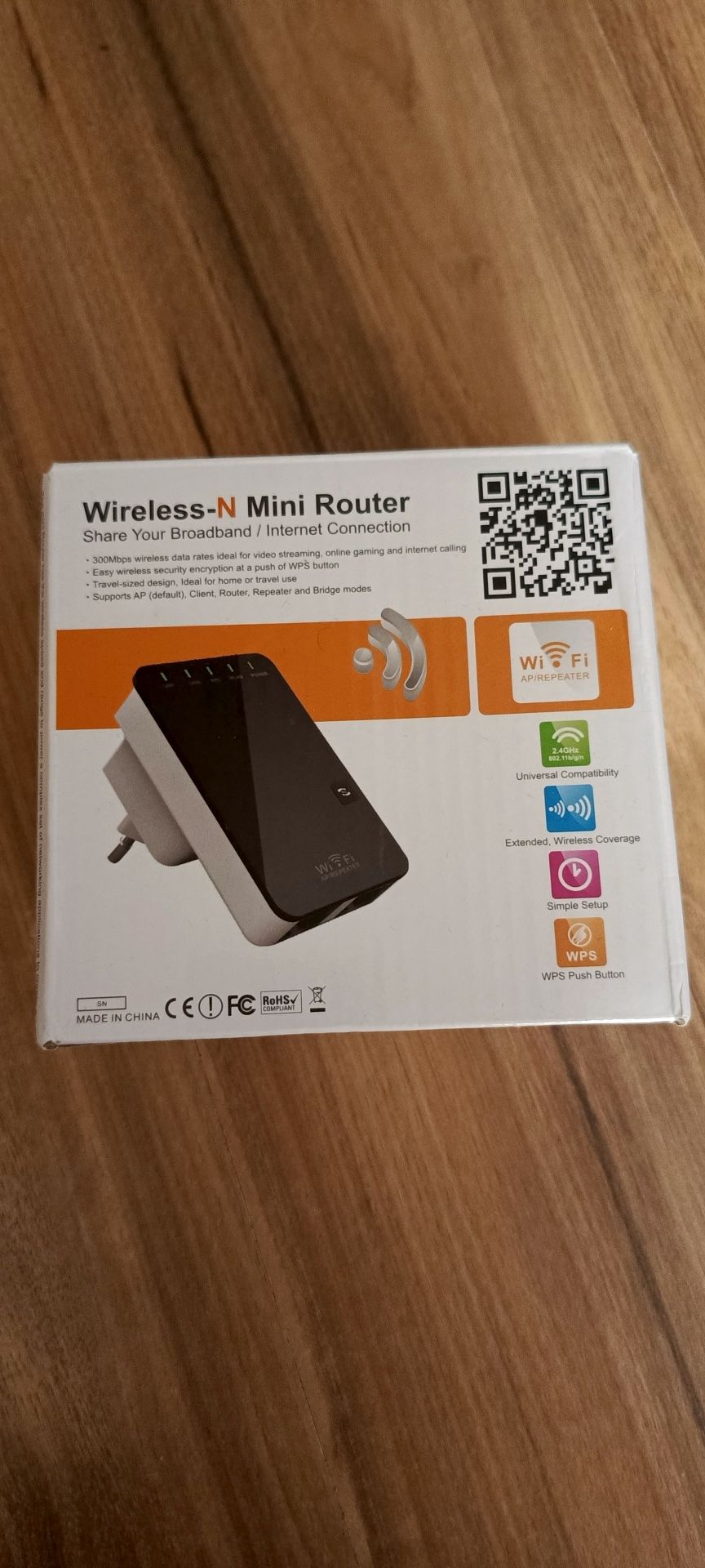 Wzmacniacz,mini router Wi-Fi 300 Mbit/s 2,4 GHz, Mini Compact WLAN.