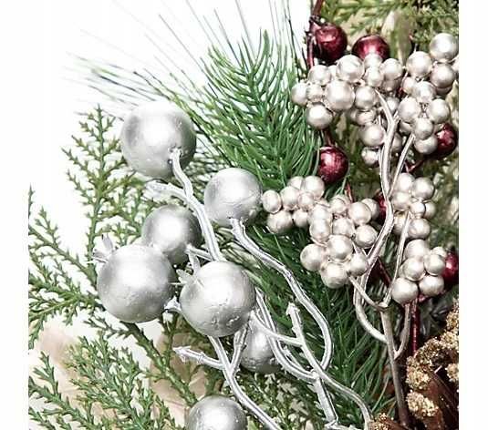 Wieniec wianek jagody świąteczny 50 cm na drzwi dekoracja